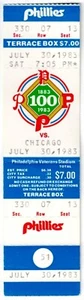 1983 PHILLIES vs CUBS full ticket 7/30 RON CEY 2 Home Runs JOE CARTER 1st crease - Picture 1 of 2