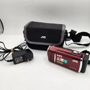 JVC Everio GZ-HM30RU Camcorder + Case Bundle Red Tested & Working - Picture 1 of 9