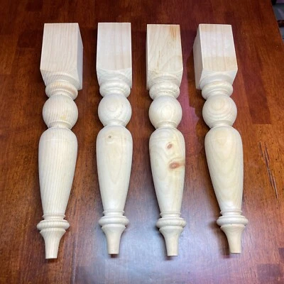 French Farm Coffee Legs- Wood . Hardwood. Chunky. Wide  17 7/8” - Image 1 of 4