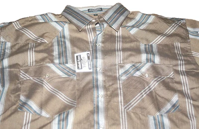 Auténtica Camisa Western Youngbloods L Grande Perla Botones a Presión Marrón Nueva Con Etiquetas Foto 1 de 3