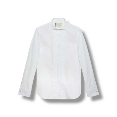 Gucci Sea Island Cotton Tuxedo Shirt White Bow Tie Collar Size 17 - Image 1 of 4