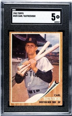 1962 Topps - Carl Yastrzemski #425 BOSTON RED SOX - EXCELLENT CONDITION SGC 5 - Image 1 of 2
