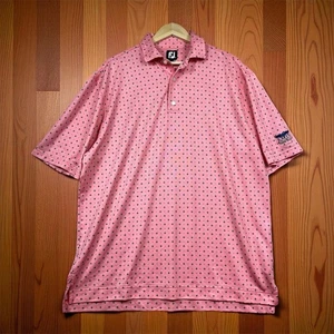 FootJoy Poloshirt Herren XL rosa geometrisch "Raven Three Peaks" Logo - Bild 1 von 15