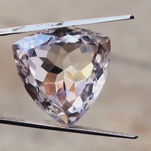 Piedra preciosa suelta corte trillón zafiro blanco natural de Ceilán de 25 mm certificada A149 - Imagen 1 de 6