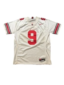 Ohio St Buckeyes Nike weiß Fußball Trikot #9 XL Vintage Y2K genäht - Bild 1 von 4