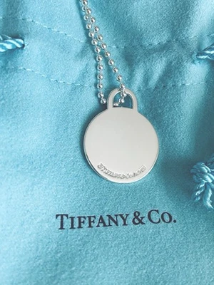 Tiffany&Co Retired Blank Round Tag Bead Chain 18” SS 925 Authentic Never Worn - Image 1 of 4
