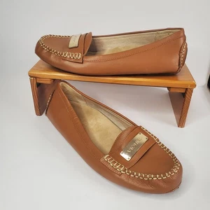 Vionic Women’s 10 Tan Brown Comfort Sydney Leather Driver Slip On Loafers Shoes* - Picture 1 of 13