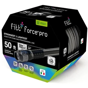 Fit Force Pro 5/8" x 50' strapazierfähiger handelsüblicher schwarzer Gartenschlauch - Bild 1 von 8