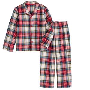 Jammies For Your Families Jingle Bell Rock Plaid 2-pc Pajama Set NEW Size 8 - Picture 1 of 9