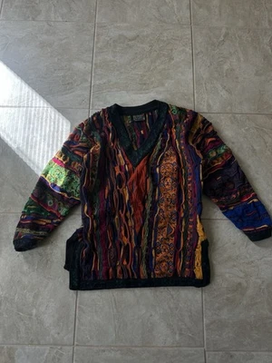 Coogi Sweater Australia Vintage Rainbow Pastel Thick Colors Large 90s Hip Hop L - Image 1 of 4