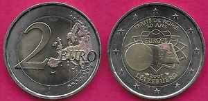 LUXEMBURG 2 EURO 2007 UNC 1 JAHR TYP,50. JAHRESTAG DES VERTRAGES VON ROM,CO - Bild 1 von 1