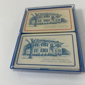 Heisey Glass Museum Sealed Double Deck Playing Cards w/ Case Vintage USA - Bild 1 von 9