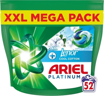 Ariel Platinum PODS Washing Capsules 52 Washes +Lenor Cool Cotton Freshness - Image 1 of 4