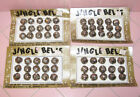 4 Cards New Old Stock Silver Metal Jingle Bells Christmas Criterion Tree Gifts