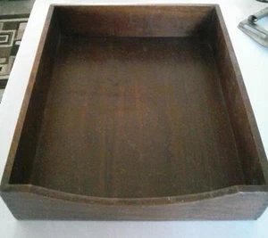 Wood Dovetail Desk Accessory In File Box Felt Bottom Vintage - Picture 1 of 7