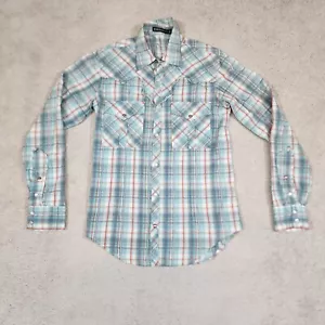 Monarchy Western Dress Shirt Pearl Snap Embroidered Men's Small Distressed - Picture 1 of 10