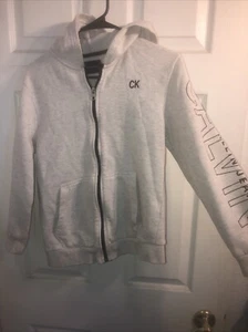 Calvin Klein Used Youth Gray Full Zip Hoodie Youth Size L 14/16 - Picture 1 of 7