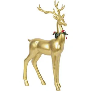 Gold Standing Reindeer Christmas Party Table Decoration Festive Xmas 27cm - Picture 1 of 2