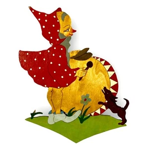 1930er Marschmusik Zwerg Handbemalt Art Deco Trommel Deko Märchen-Holzbild TOP - Bild 1 von 6