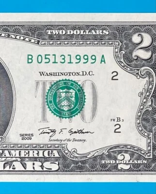 May 13, 1999 : B 05131999 A BIRTHDAY Note $2 Two Dollar Bill *UNC* - Image 1 of 3