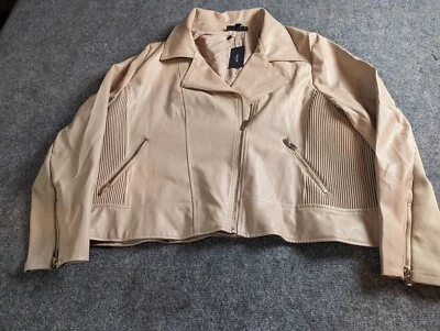 Chaqueta de motociclista ARNA YORK Latte de cuero sintético 26/28 (nueva con etiquetas) Foto 1 de 4