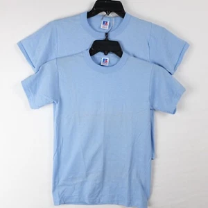 VINTAGE Russell Athletic Youth M Light Blue T-Shirts - Lot of 2 - Picture 1 of 5