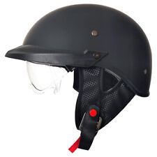DOT Motorcycle Half Helmet Integrated Sun Visor Quick Release Mope Street Helmet