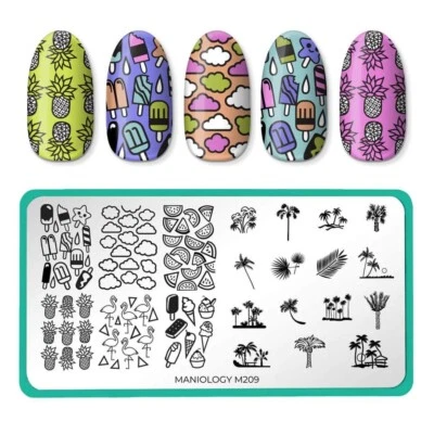 🍍🌴🥥Hangloose: Summers Bounty/Palms Galore (m209) - Nail Stamping Plate - Image 1 of 4