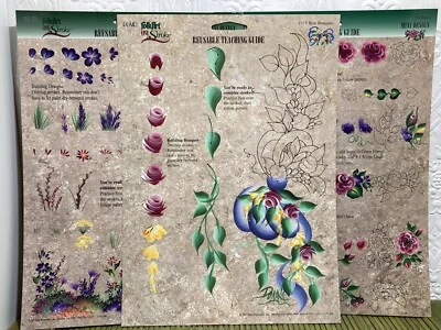 3 VTG Dewberry Painting Patterns Wildflowers Roses Reusable Teaching Guides - Image 1 of 2