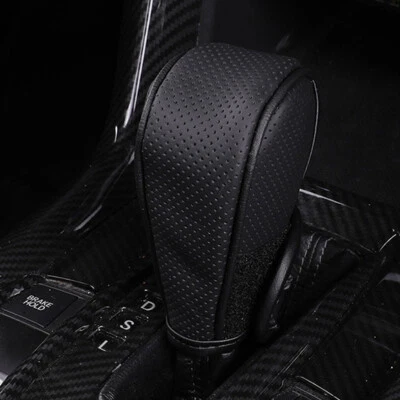 Car Interior Gear Shift Knob Cover Collars Genuine Leather Non-Slip Protector - Image 1 of 4