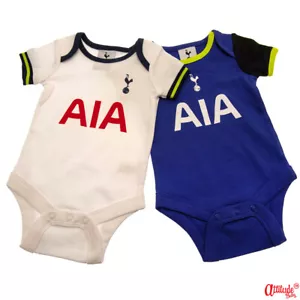 Baby Tottenham Hotspur Bodysuits-Oficial-2 Paquete-1 Azul 1 Blanco-Tottenham Baby - Imagen 1 de 4
