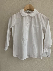 Dennis Long Sleeve White Peter Pan Collar Blouse Size G12  (List $25) - Picture 1 of 7