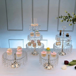4 * Kuchenständer Set Runde Metall Teller für Dessert Cupcake Süßigkeiten Display ABNEHMBAR - Bild 1 von 12