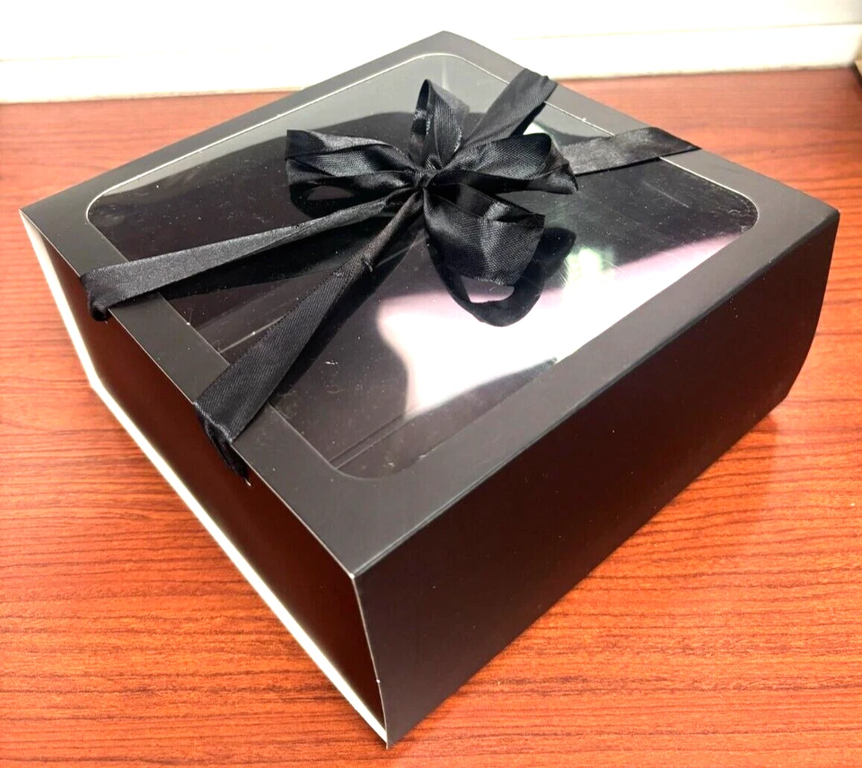 8" x 8" x 3.75" Foldable Paper Box with Window- Wedding/party Favors - 6 pack - Image 1 of 1