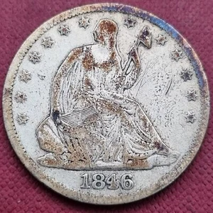 1846 O Seated Liberty Half Dollar 50c Better Grade 6 over horizontal 6 #38490 - Picture 1 of 2