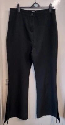 Boohoo Trousers Women's Size 18 Tall Split Side Flare Tailored Black New - Image 1 of 4