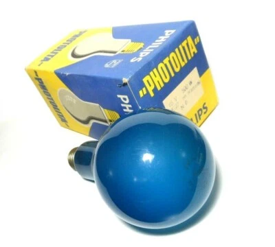 Philips Holland PF 208 E/60 115V 500W Blue Light Photolita Bulb Lamp E27 NOS 50s Foto 1 de 3