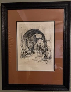 Frank Milton Armington Etching "Marche au Pain, Constantine” - Picture 1 of 16