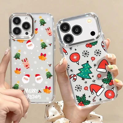 Case For iPhone 17 Pro Max Air 16 15 14 13 12 Merry Christmas Soft Clear Cover - Image 1 of 4