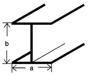 H-Profil 3,5 x 3,5mm, L=30cm - 2 Stück - Messing gefräst - für Bastler - Bild 1 von 1