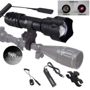 Linterna LED infrarroja de caza 850 nm antorcha IR visión nocturna luz mira telescópica montaje Reino Unido - Imagen 1 de 11