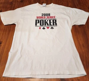 Vintage World Series Of Poker Tee Large 2008 Casinos Gambling Playing Cards Rare - Picture 1 of 4