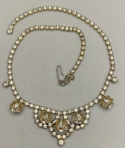 Schöne Vintage signierte Designer KATHE goldfarbene Strass Halskette - Bild 1 von 7