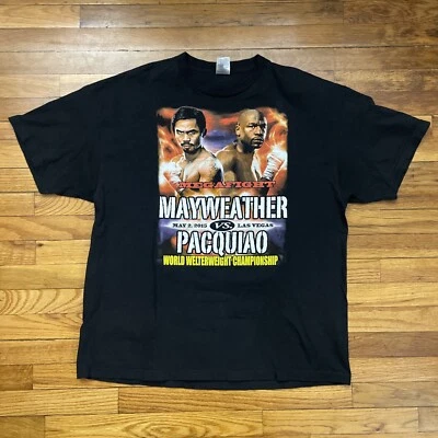 2015 Mayweather vs Pacquiao Fight Of The Century Graphic T Shirt Size 2XL Used - Image 1 of 4