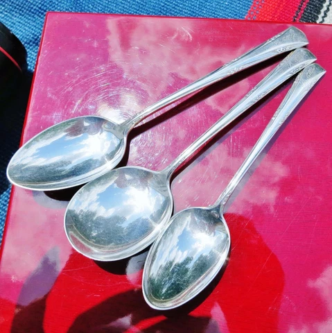 Greenbrier by Gorham set of 3 sterling silver spoons 1938 vintage 100.9gr Cover