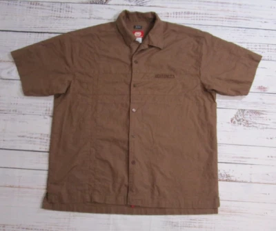 Vtg Y2k Ecko Unltd The Krute Brown Short Sleeve Woven Linen Blend Shirt Mens 2XL - Image 1 of 4