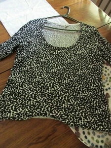 Cato Black White Prit  Black Pullover   Size  Large,  - Picture 1 of 3