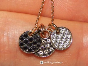 14K YELLOW GOLD EFFY BLACK WHITE & CHAMPAGNE DIAMOND TRIO D ORO PENDANT NECKLACE - Picture 1 of 5