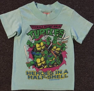 Vtg 1990 TMNT Heroes In A Shell Promo Shirt Youth S USA Cartoon Transformers 90s - Picture 1 of 10