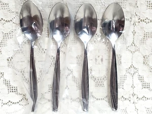 Oneida Camlynn Mirror Oval Soup Spoons 7" Cleo Stainless Steel Glossy New Set 4 - Picture 1 of 7